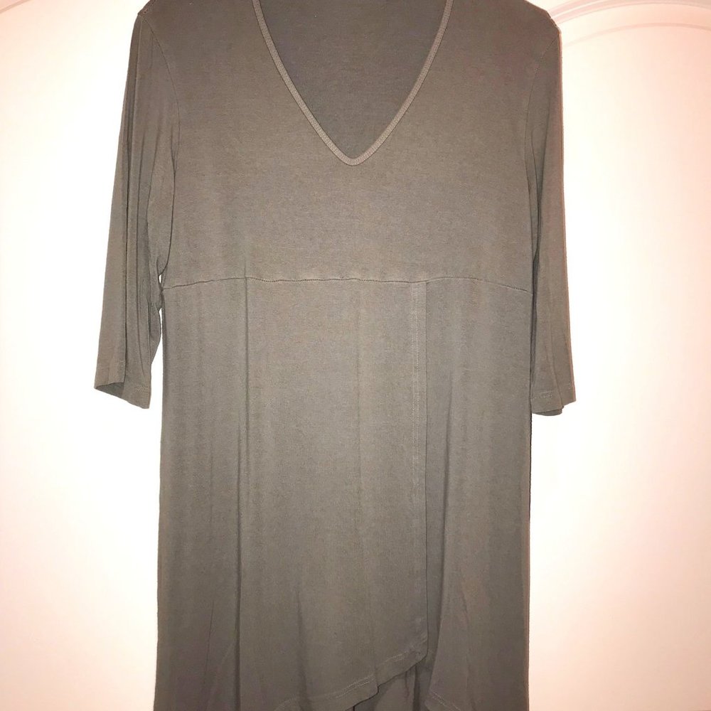CUT LOOSE Grey V Neck Relaxed Fit Tunic Dress Size Medium